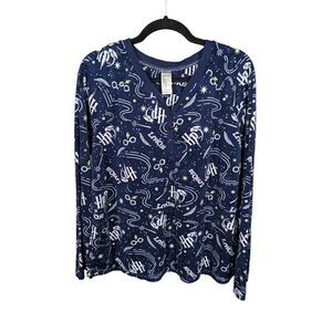 Harry Potter Star Constellation Long Sleeve Pajama PJs Top Navy Women's 2X